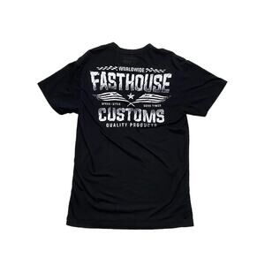 Fast House Customs T-Shirt Men’s Small Black Graphic Print
